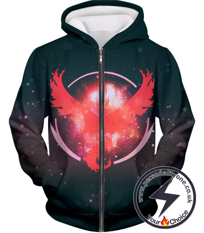 Pokemon Moltress the Legendary Fire Pokemon Logo Amazing Zip Up Hoodie